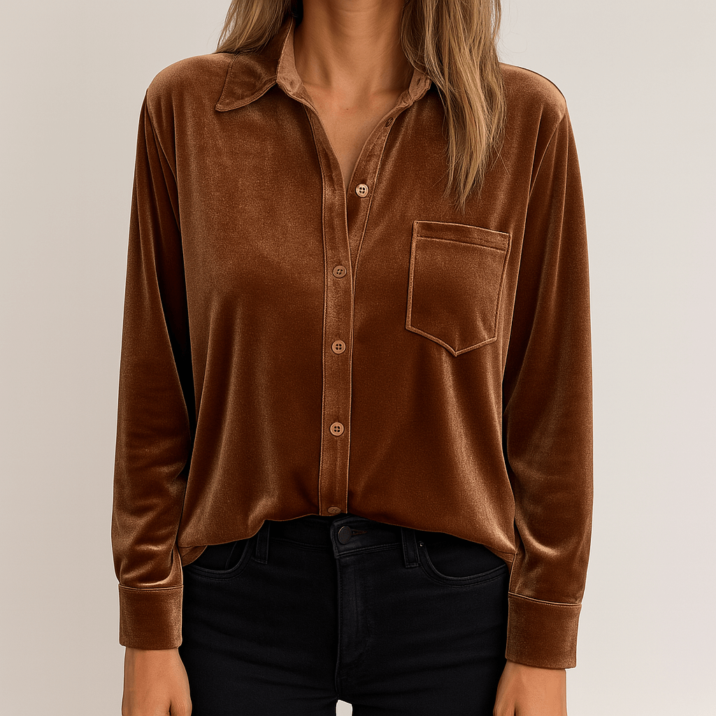 Women's - Velvet Shirt - Soft & Luxurious Fabric - Trendy Style