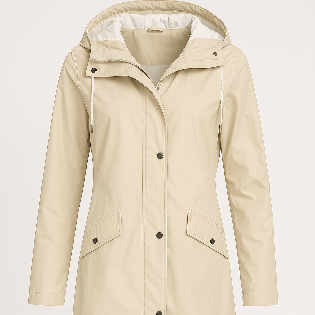 Women's - Hooded Raincoat - Long, Waterproof - Waterproof Raincoat