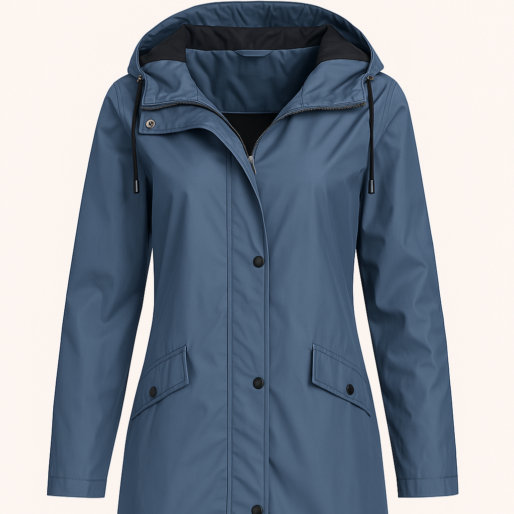 Women's - Hooded Raincoat - Long, Waterproof - Waterproof Raincoat