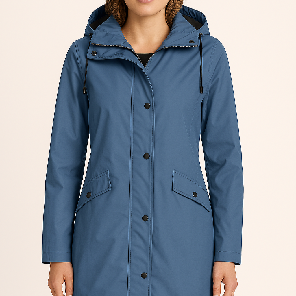 Women's - Hooded Raincoat - Long, Waterproof - Waterproof Raincoat