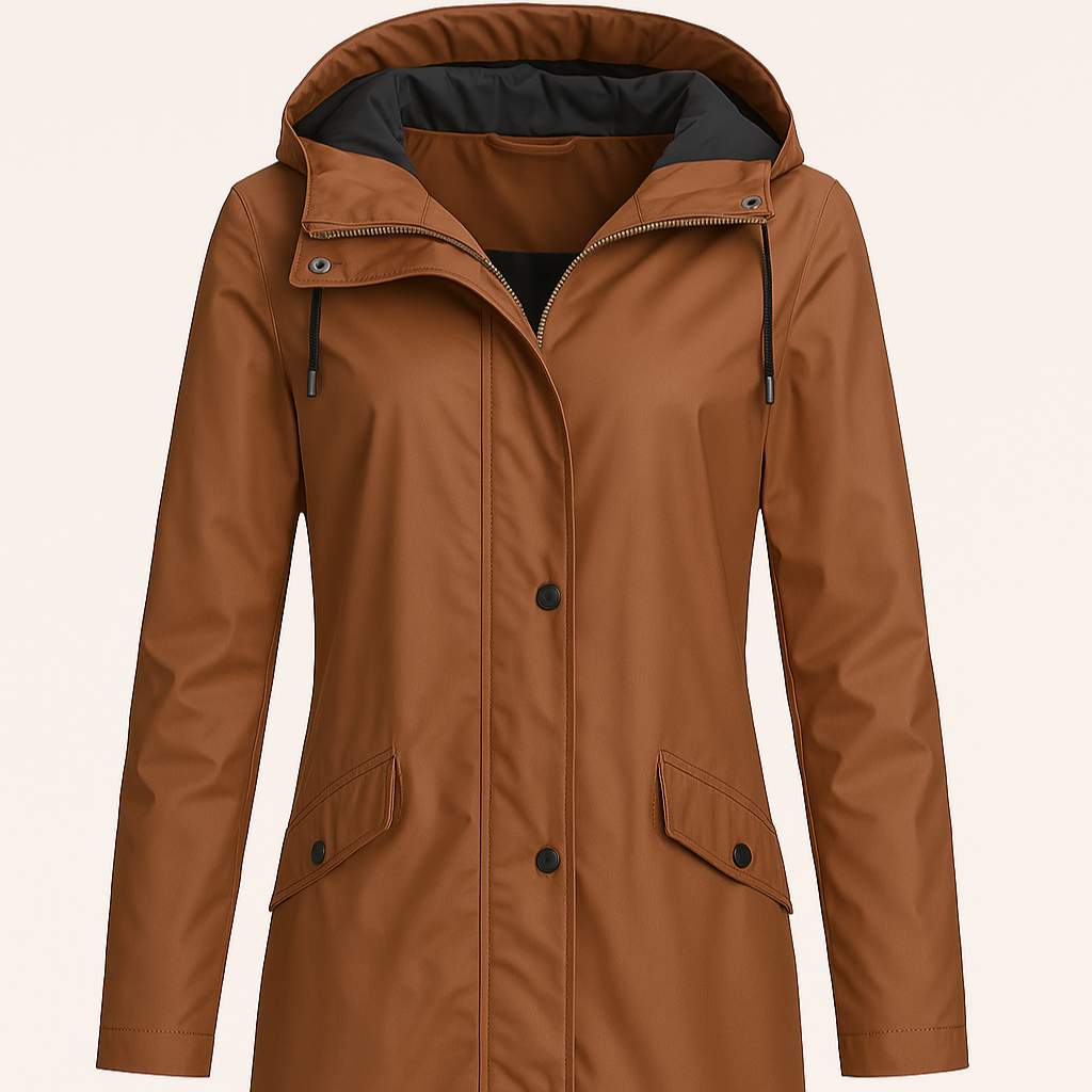 Women's - Hooded Raincoat - Long, Waterproof - Waterproof Raincoat
