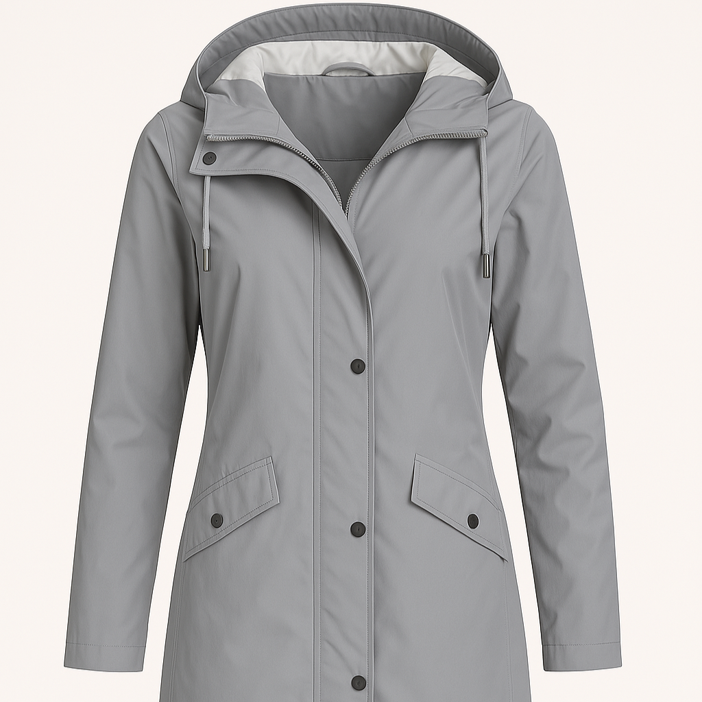 Women's - Hooded Raincoat - Long, Waterproof - Waterproof Raincoat