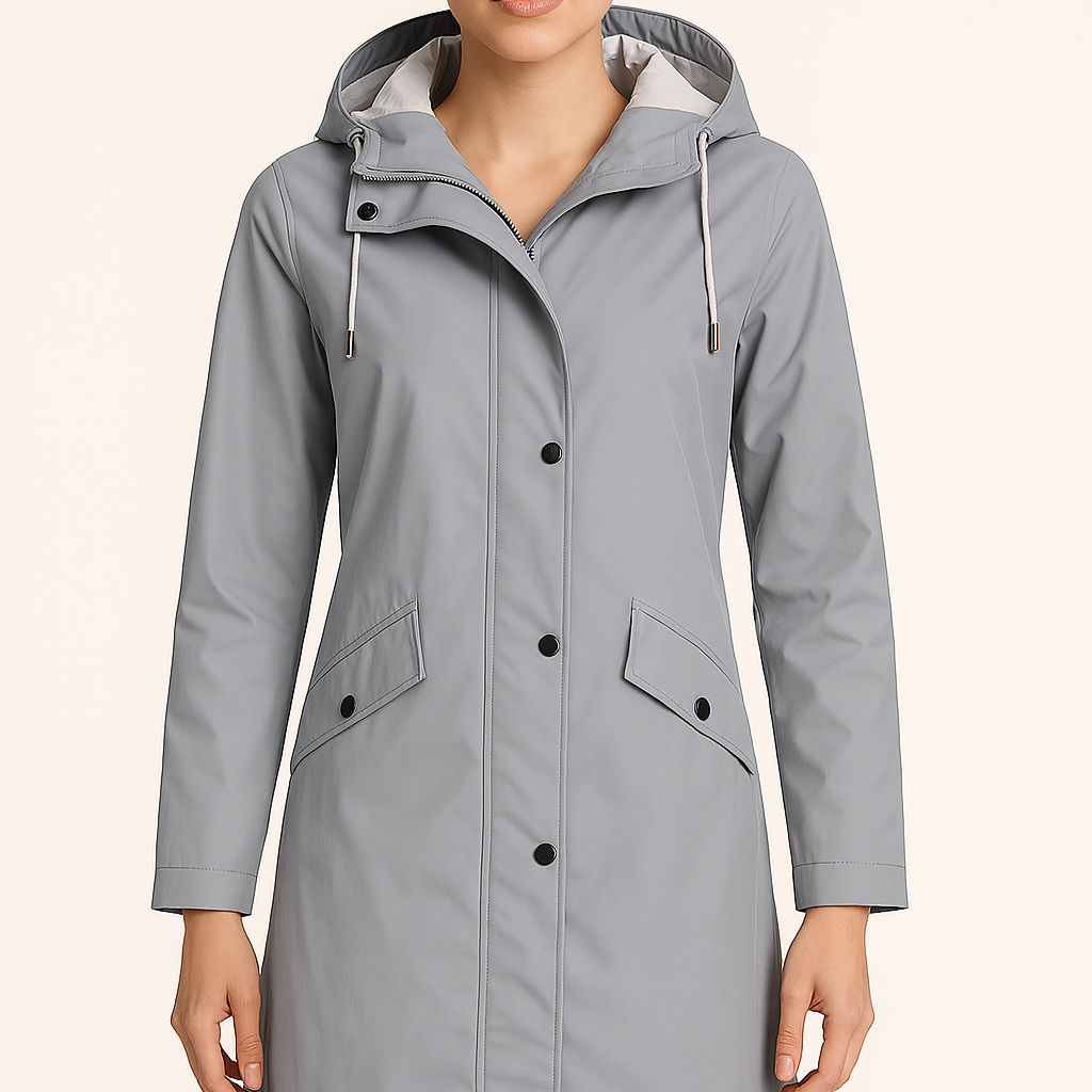 Women's - Hooded Raincoat - Long, Waterproof - Waterproof Raincoat