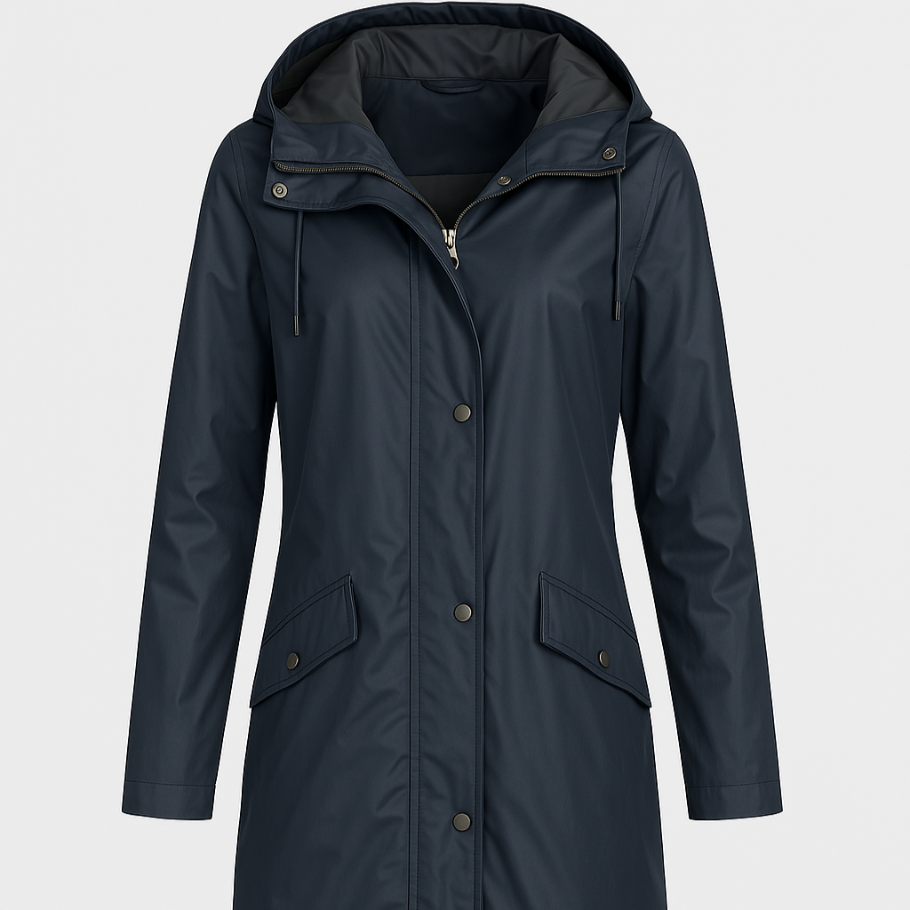 Women's - Hooded Raincoat - Long, Waterproof - Waterproof Raincoat