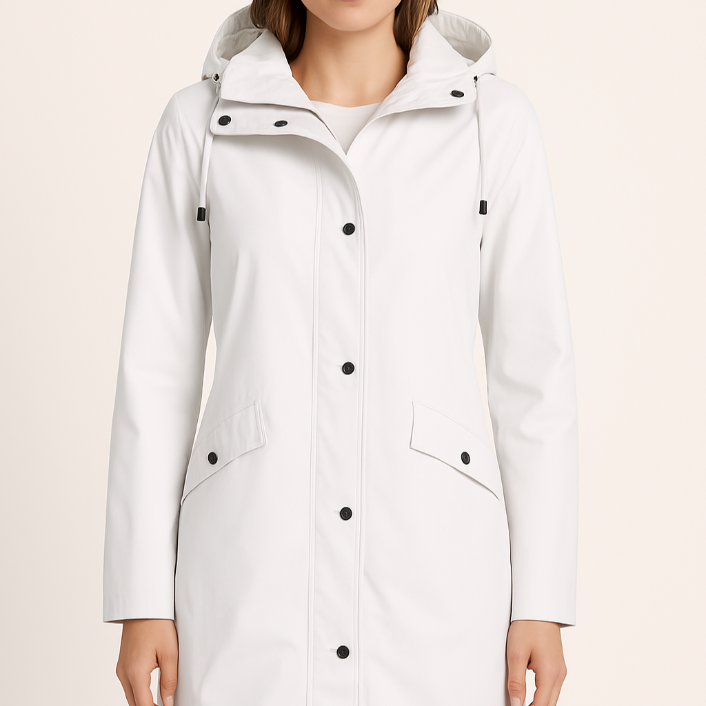 Women's - Hooded Raincoat - Long, Waterproof - Waterproof Raincoat