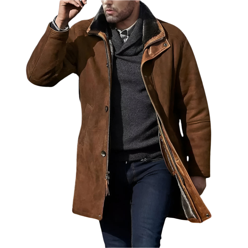 Men's - Jacket - Vintage Suede with Fleece Lining - Stylish Jackets