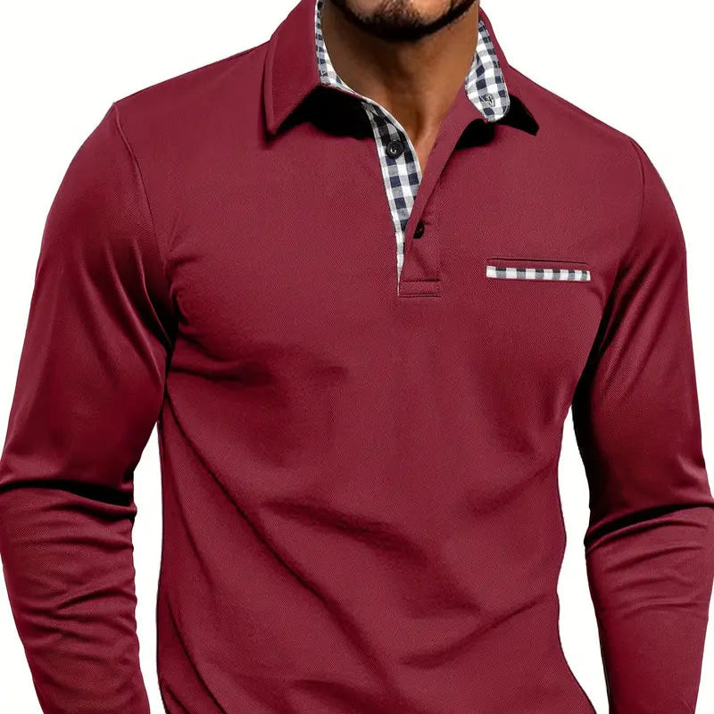Men's - Classic Summer Polo Shirt - Long Sleeve - Comfortable and Stylish
