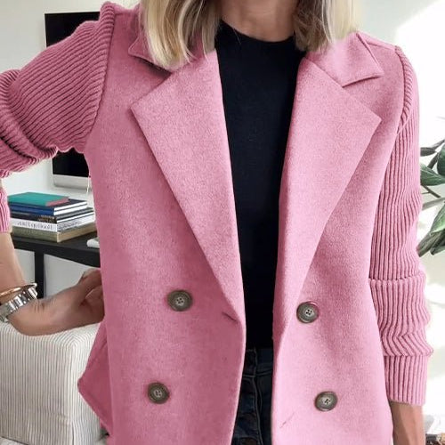 Women's – Coat – Knit Sleeves – Elegant Office Coat