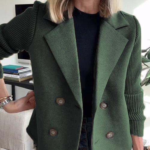 Women's – Coat – Knit Sleeves – Elegant Office Coat