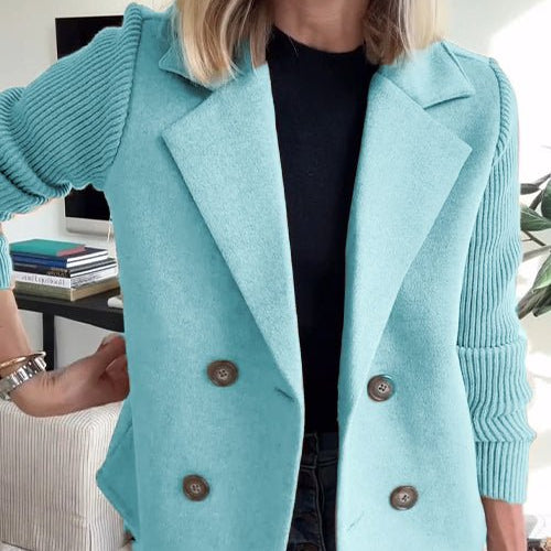 Women's – Coat – Knit Sleeves – Elegant Office Coat