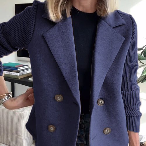 Women's – Coat – Knit Sleeves – Elegant Office Coat