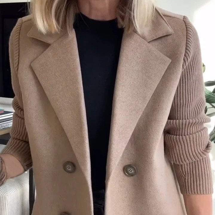 Women's – Coat – Knit Sleeves – Elegant Office Coat