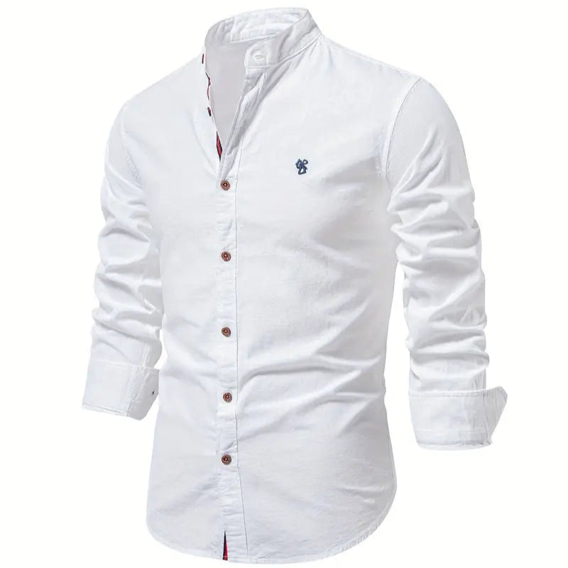 Men's - Stylish Button-Up Shirt - Comfortable Cotton Blend - Casual Wear