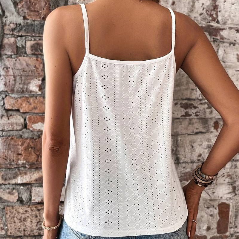 Women's - Casual Sleeveless Lace Blouse - Lightweight Summer Top - Stylish Everyday Wear for Women - Perfect for Warm Days