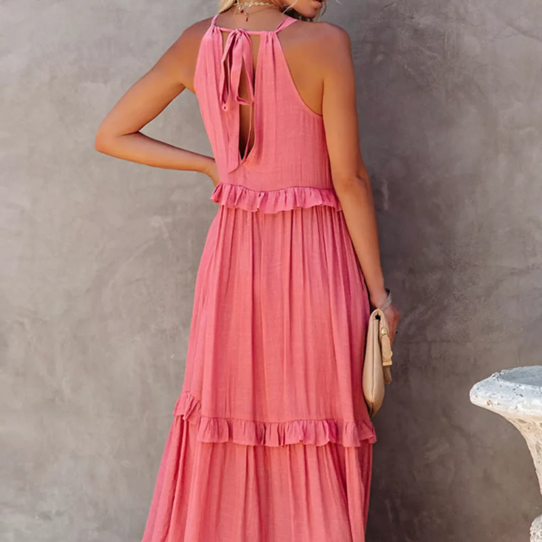 Women's – Ruffled Boho Dress – Lightweight Fit