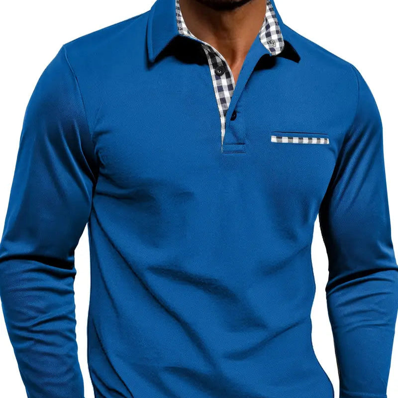 Men's - Classic Summer Polo Shirt - Long Sleeve - Comfortable and Stylish