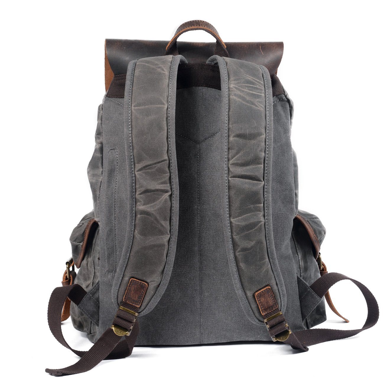 Unisex - 25L Canvas Leather Backpack - Stylish & Durable