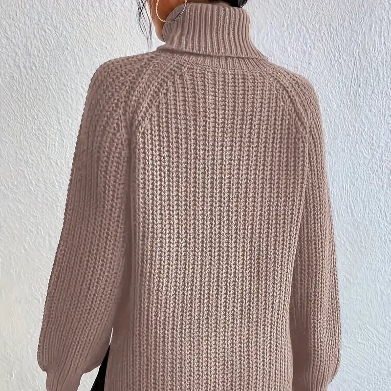 Women's - Turtleneck Sweater - Soft Knit Fabric - Stylish & Cosy Layering