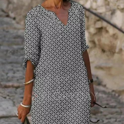 Women's Mid-Length Dress - Breezy Casual Style - Perfect for Summer Outings - Effortless Elegance & Comfort