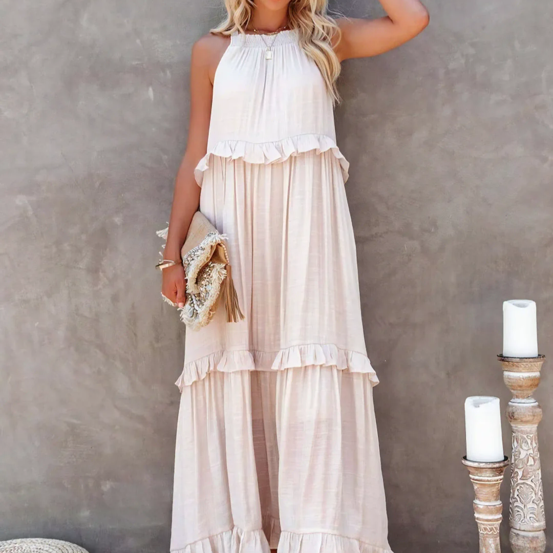 Women's – Ruffled Boho Dress – Lightweight Fit