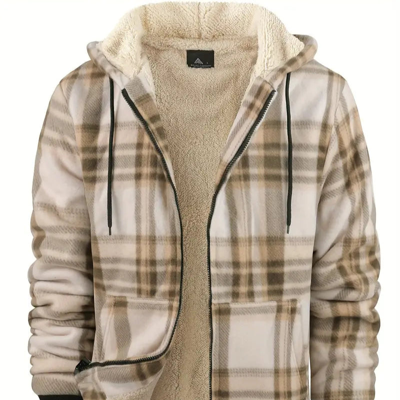 Men's - Warm Fleece Lined Jacket - Cosy Comfort for Cold Days