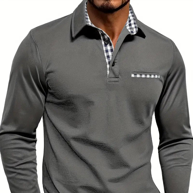 Men's - Classic Summer Polo Shirt - Long Sleeve - Comfortable and Stylish
