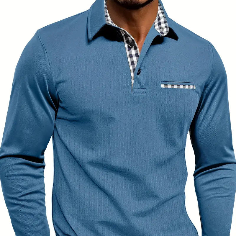 Men's - Classic Summer Polo Shirt - Long Sleeve - Comfortable and Stylish
