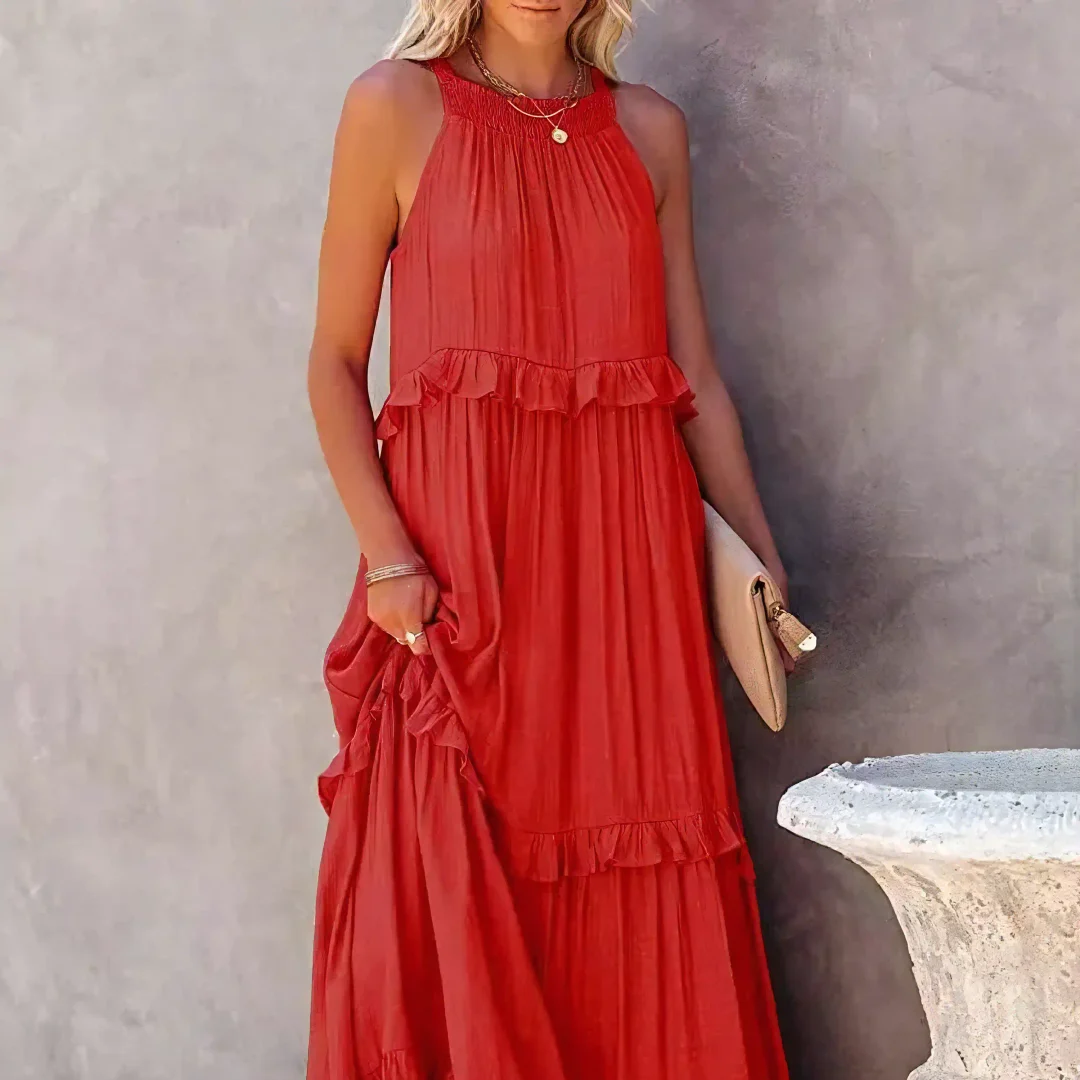 Women's – Ruffled Boho Dress – Lightweight Fit