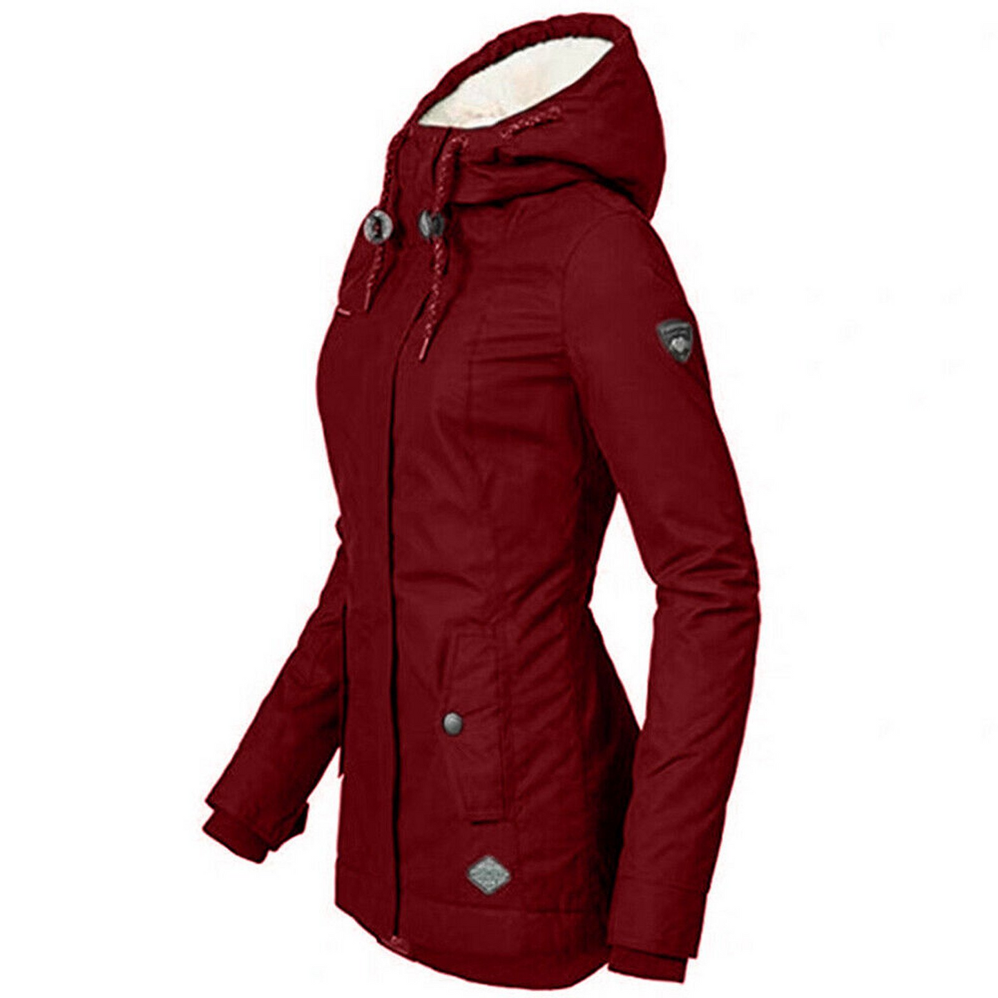 Women's - Parka Jacket - Sherpa-Lined, Hooded, Insulated Fleece - Winter Coat