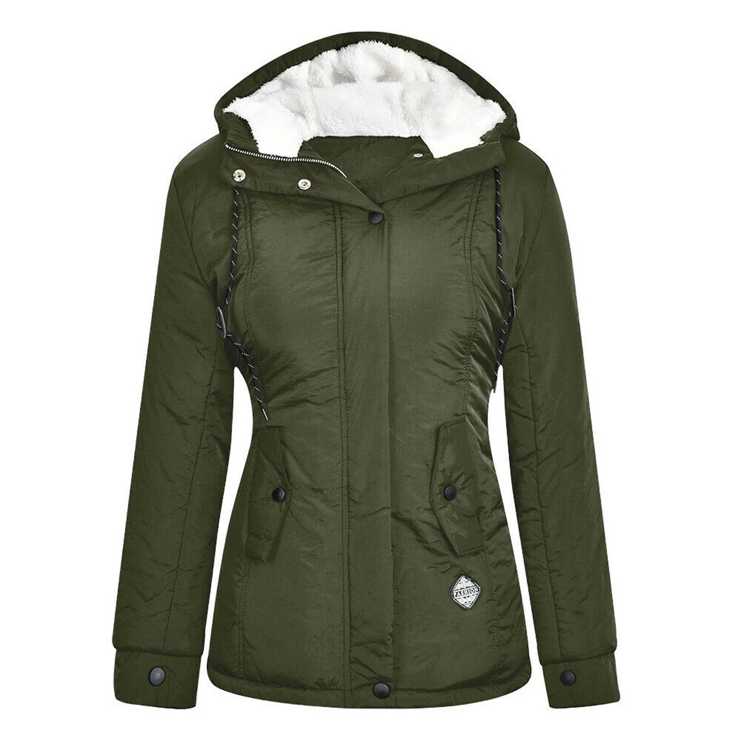Women's - Parka Jacket - Sherpa-Lined, Hooded, Insulated Fleece - Winter Coat