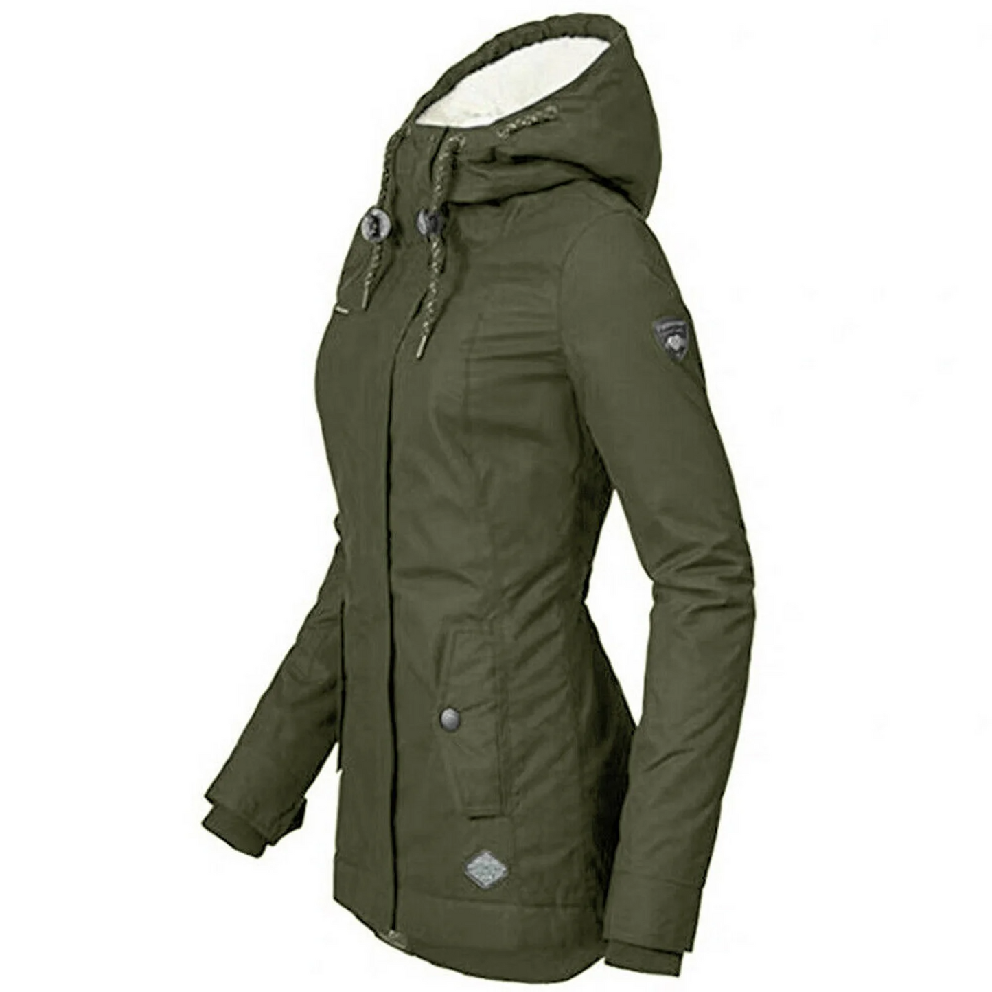 Women's - Parka Jacket - Sherpa-Lined, Hooded, Insulated Fleece - Winter Coat