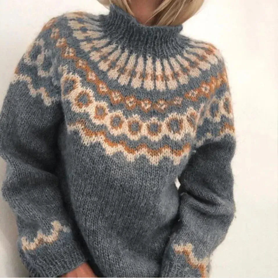 Women's - Norwegian Knitted Turtleneck Jumper