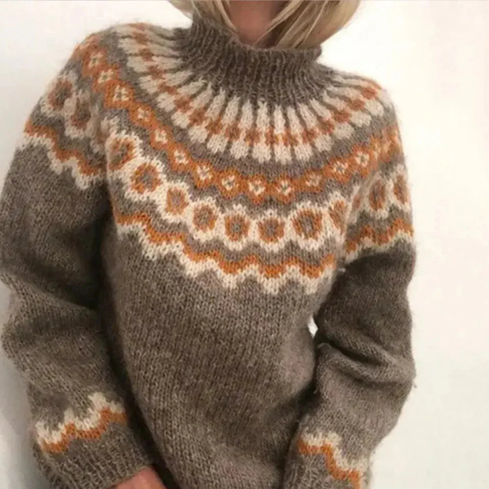 Women's - Norwegian Knitted Turtleneck Jumper