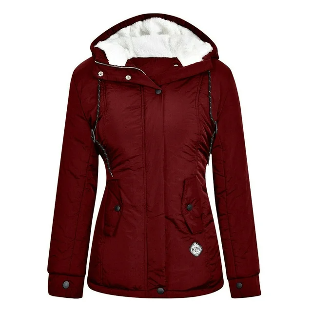 Women's - Parka Jacket - Sherpa-Lined, Hooded, Insulated Fleece - Winter Coat