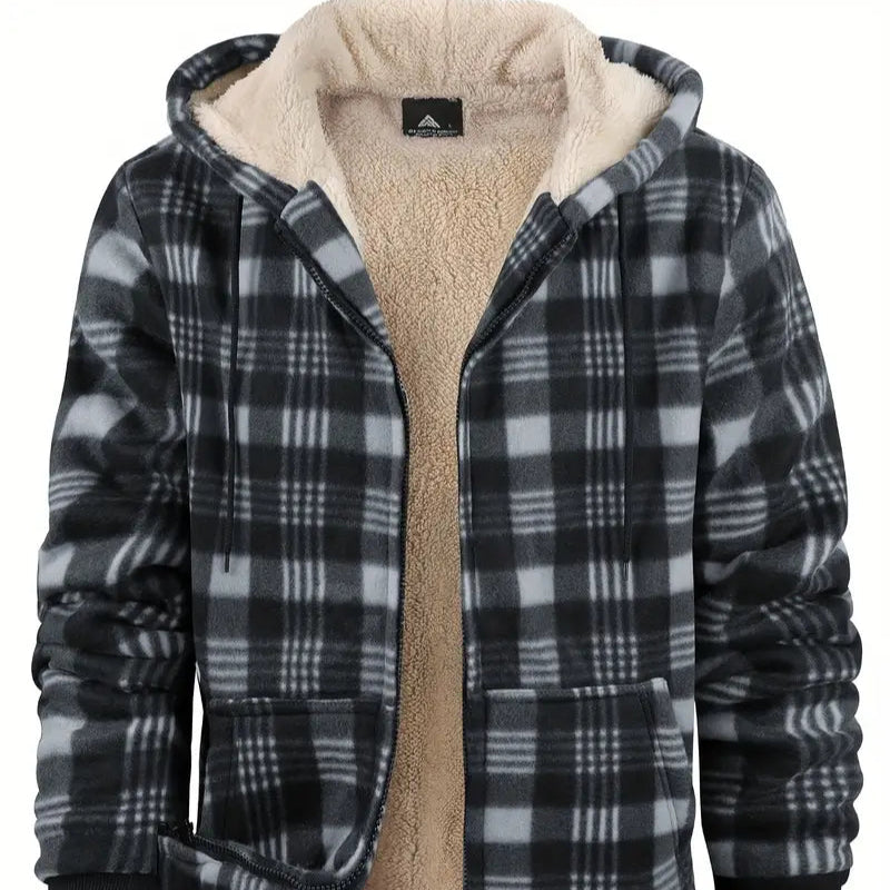 Men's - Warm Fleece Lined Jacket - Cosy Comfort for Cold Days
