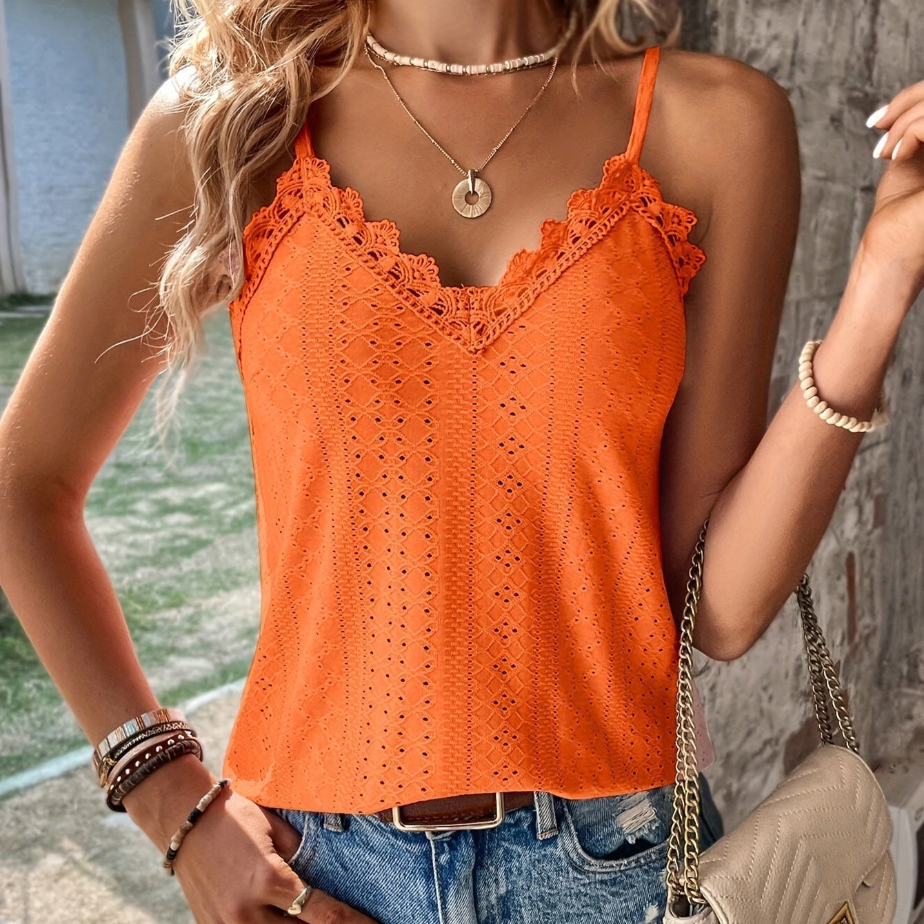 Women's - Casual Sleeveless Lace Blouse - Lightweight Summer Top - Stylish Everyday Wear for Women - Perfect for Warm Days