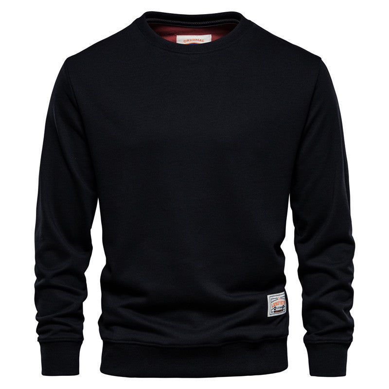 Men's - Casual Crew Neck Sweatshirt - Sporty Polyester Style