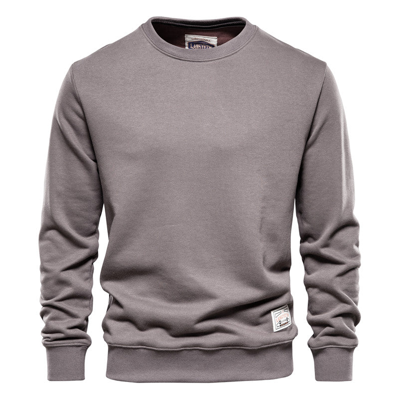 Men's - Casual Crew Neck Sweatshirt - Sporty Polyester Style