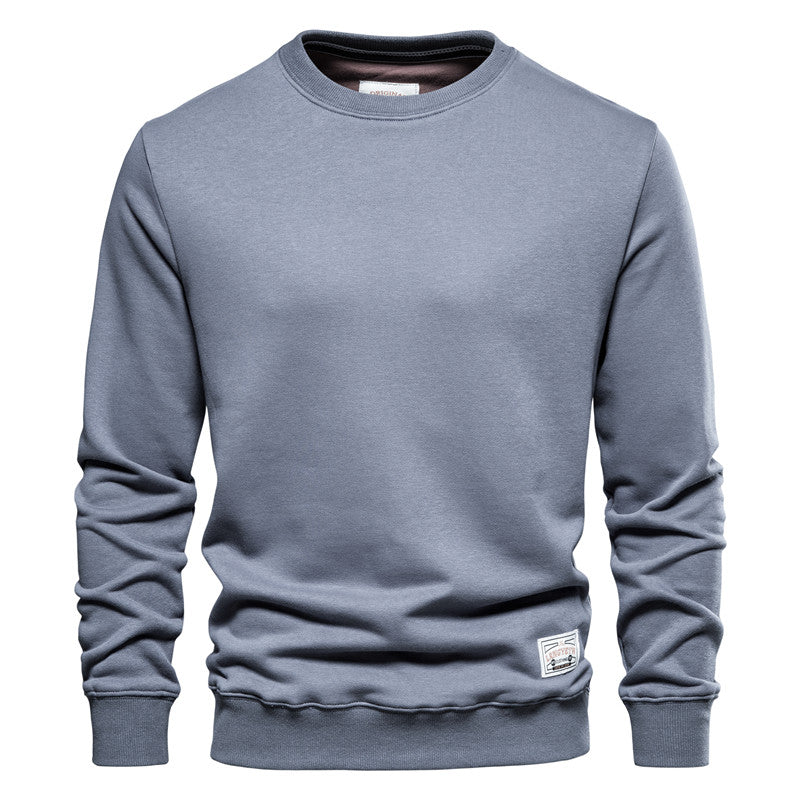 Men's - Casual Crew Neck Sweatshirt - Sporty Polyester Style