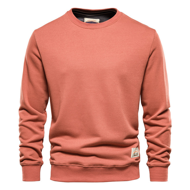 Men's - Casual Crew Neck Sweatshirt - Sporty Polyester Style