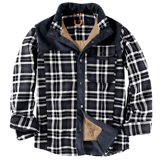 Men's - Lumberjack Jacket - Durable Cotton Blend - Stylish Outdoor Wear