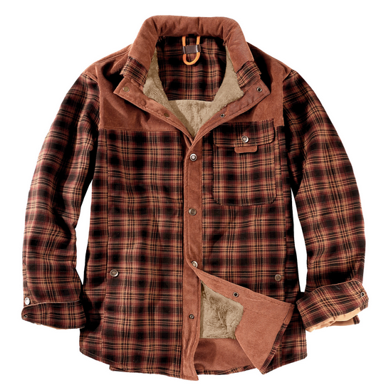 Men's - Lumberjack Jacket - Durable Cotton Blend - Stylish Outdoor Wear