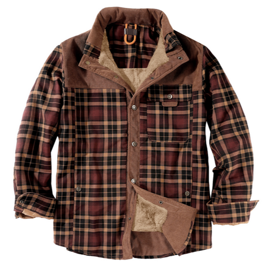 Men's - Lumberjack Jacket - Durable Cotton Blend - Stylish Outdoor Wear