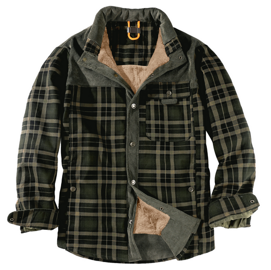 Men's - Lumberjack Jacket - Durable Cotton Blend - Stylish Outdoor Wear