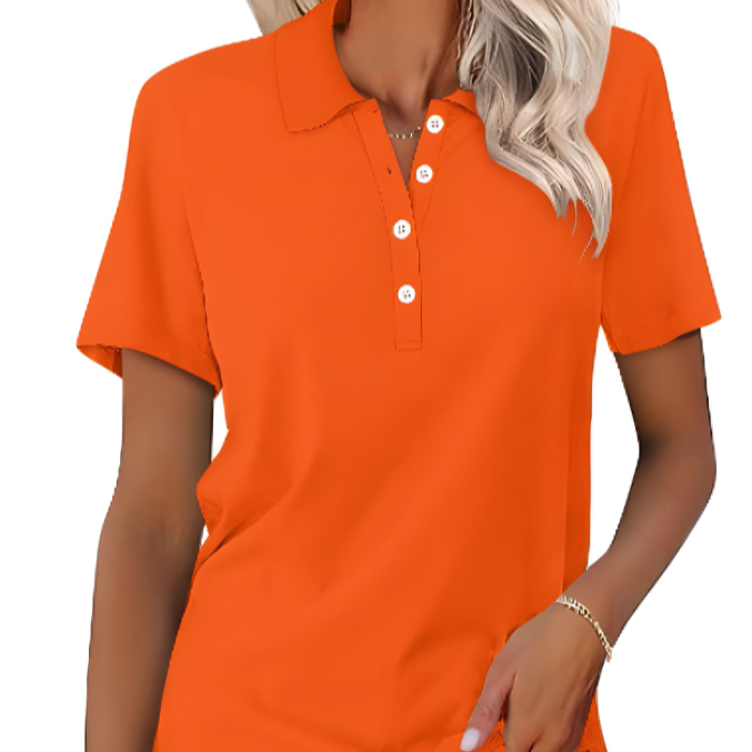 Women's - Classic Polo Shirt - Soft Cotton Blend - Timeless Casual Elegance - Stylish Everyday Wear