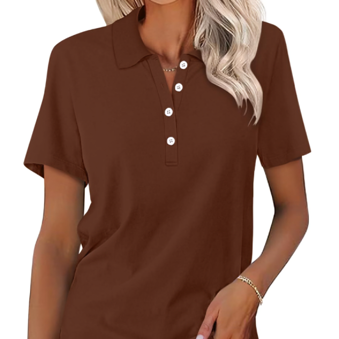 Women's - Classic Polo Shirt - Soft Cotton Blend - Timeless Casual Elegance - Stylish Everyday Wear