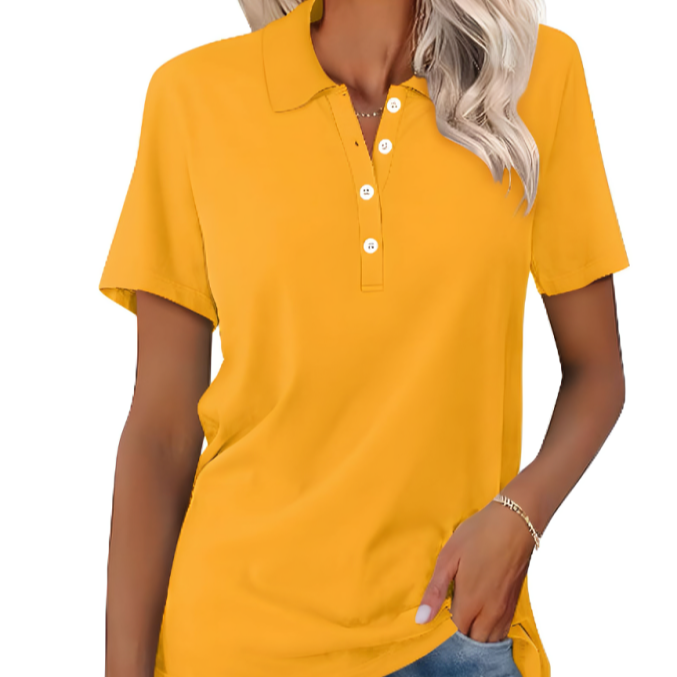 Women's - Classic Polo Shirt - Soft Cotton Blend - Timeless Casual Elegance - Stylish Everyday Wear