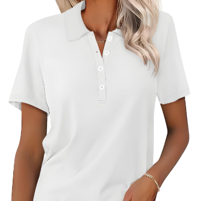 Women's - Classic Polo Shirt - Soft Cotton Blend - Timeless Casual Elegance - Stylish Everyday Wear