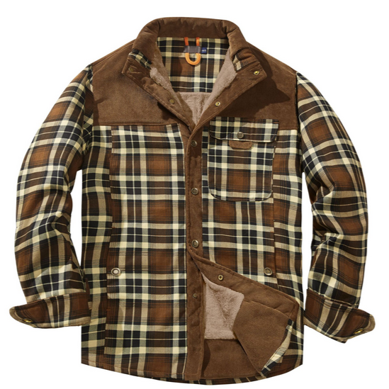 Men's - Lumberjack Jacket - Durable Cotton Blend - Stylish Outdoor Wear