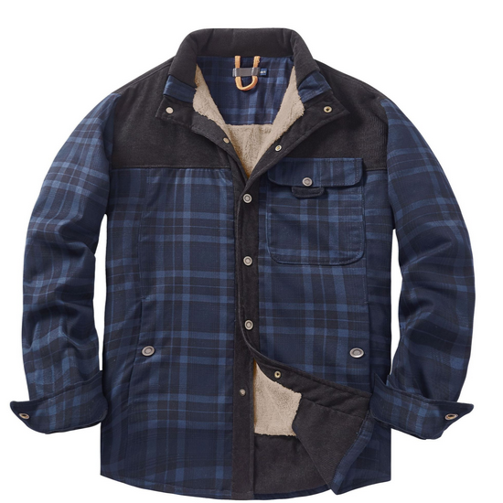 Men's - Lumberjack Jacket - Durable Cotton Blend - Stylish Outdoor Wear